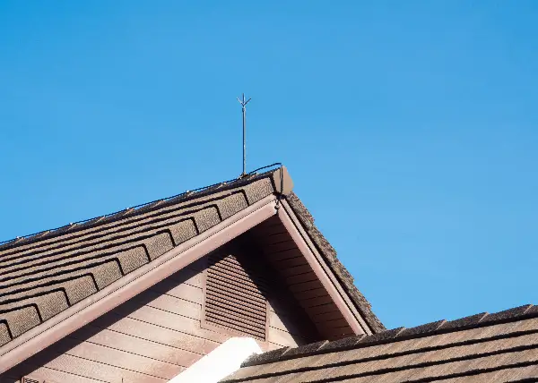 Lightning Protection Rods installed on roof